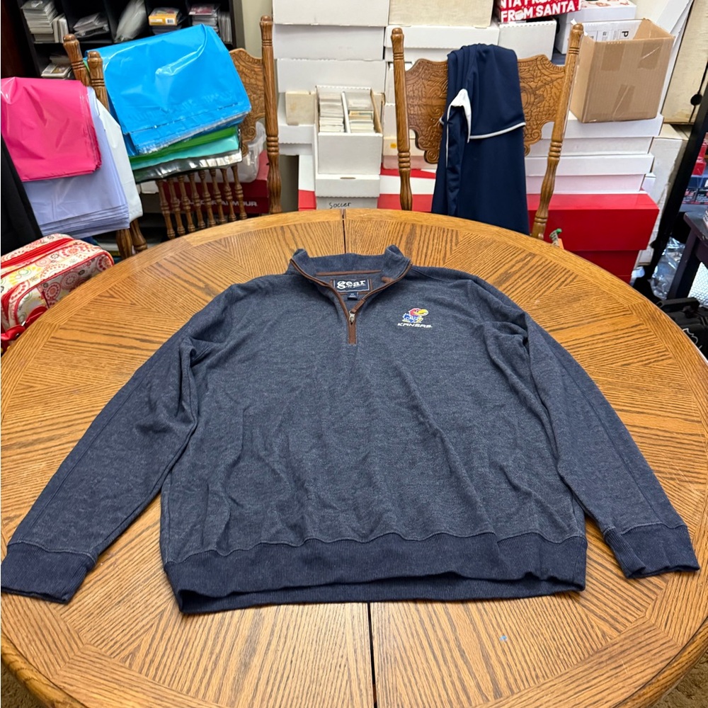 Gear For Sports KU Blue Zip Up Sweater